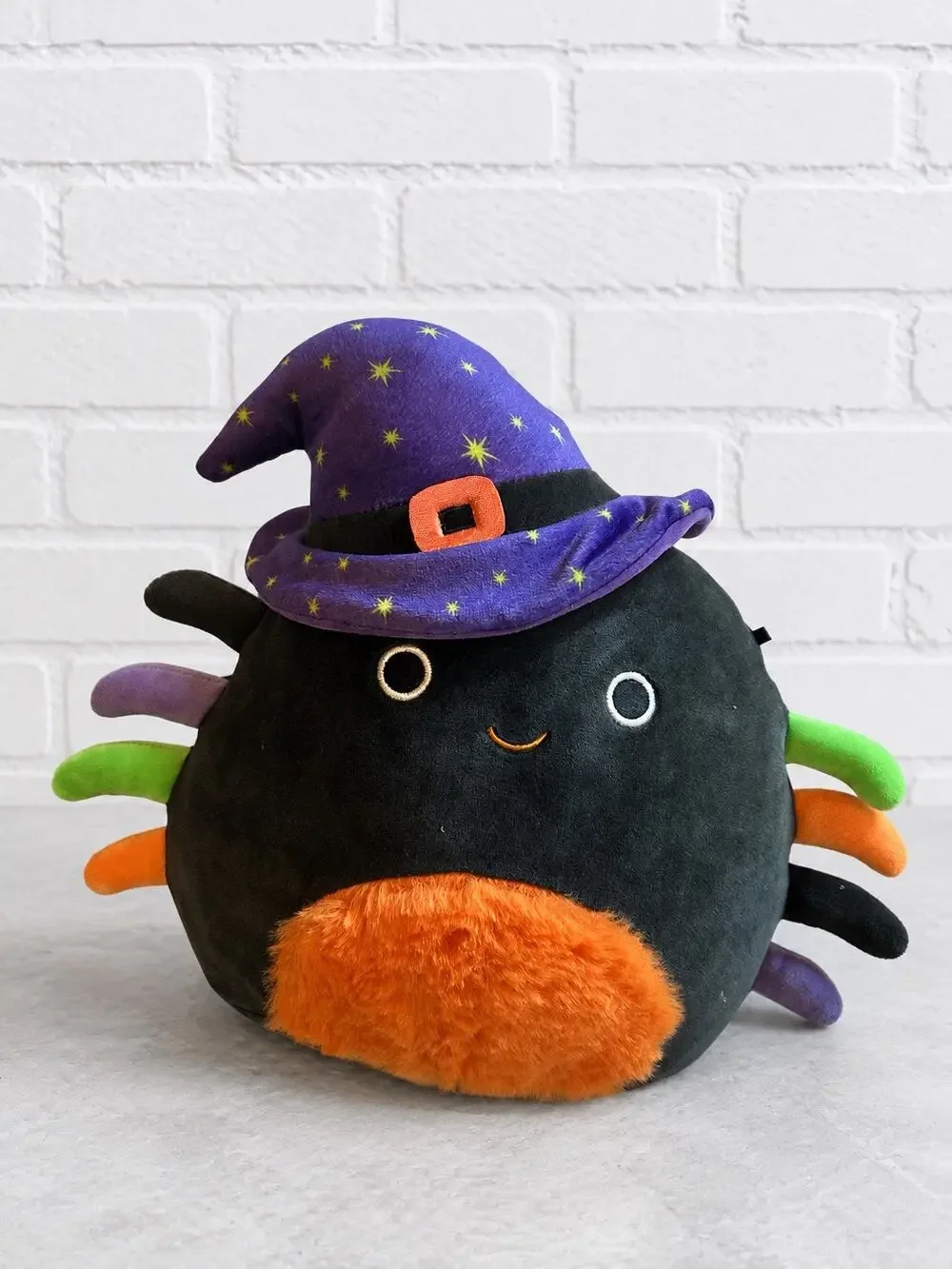 Squishmallows Bella Black Spider Witch Hat 8” Halloween Plush No Hang Tag
